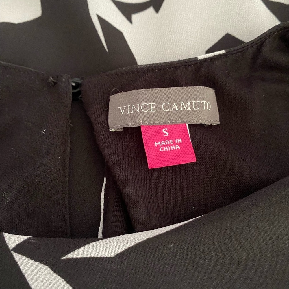 Vince Camuto Black & White Hi-Lo Sleeveless Dress | Size Small | Keyhole Back - Picture 9 of 11